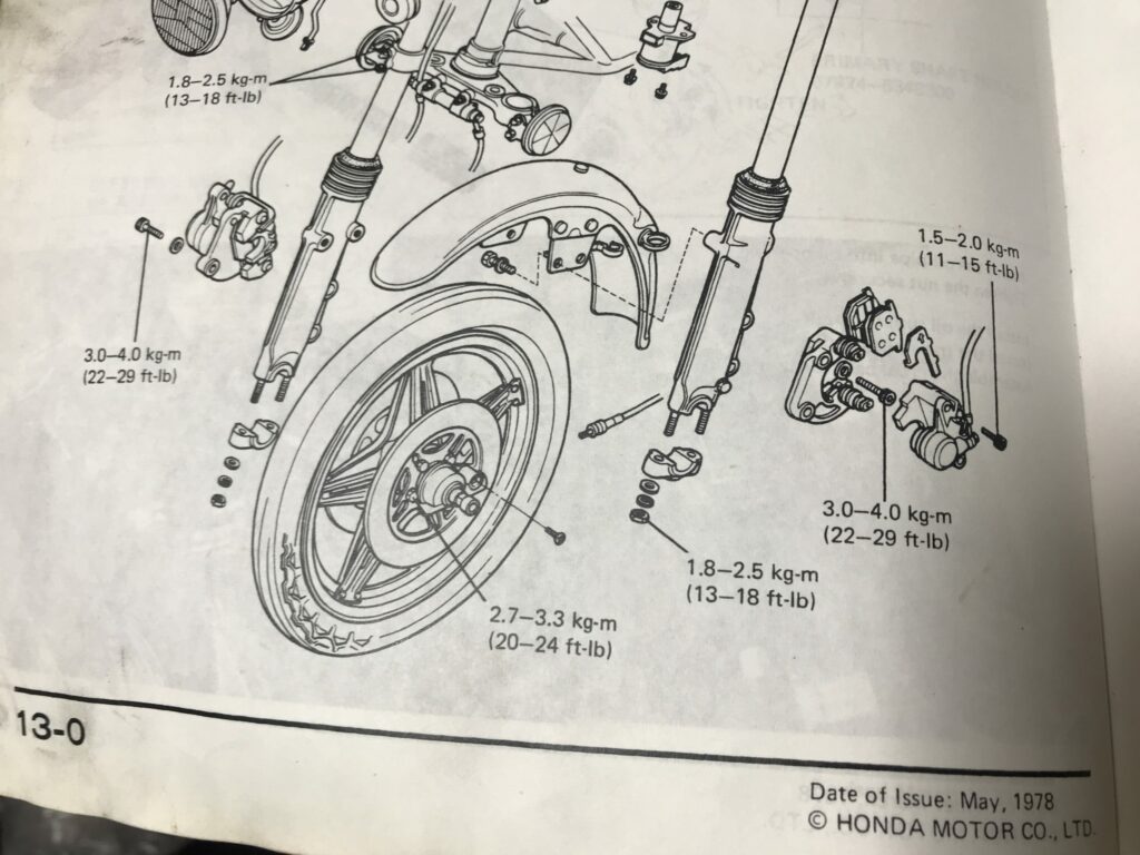 CBX1000-フロント廻りのトルク